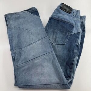 Xtream Y2K Streetwear Denim Jeans MENS Patch Pattern Skater Couture SIZE 34 x 32